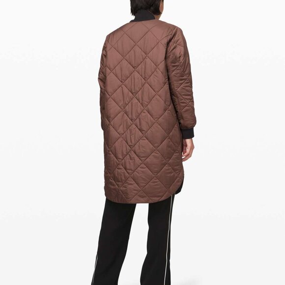 Lululemon Enough Puff Reversible Jacket - Mauve Stone/Black - VEUC - FITS LARGE! - Picture 2 of 14